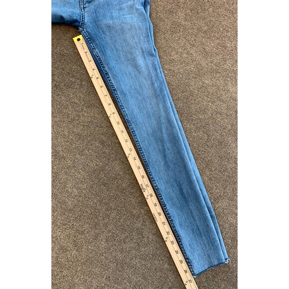 Free People Raw Hem Skinny Jeans Womens 26 Low Rise Button Fly Stretch Y2K Denim - Picture 7 of 8